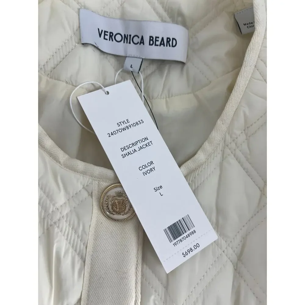 Veronica Beard‎ Shalia Quilted Jacket in Ivory